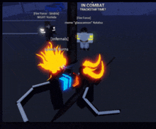 a screenshot of a video game with the words in combat trackstar time at the top