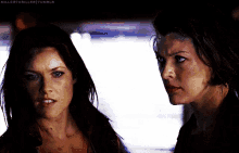 two women are standing next to each other and the words millerthriller tumblr are on the bottom