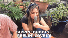 Sippin Bubbly Feelin Lovely Maelyn GIF - Sippin Bubbly Feelin Lovely Maelyn Drinking Champagne GIFs