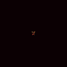 a pixel art illustration of a cowboy with pumpkins on his arms .