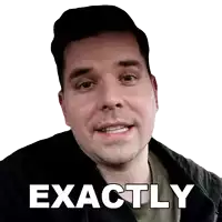 a man 's face is behind a text that says exactly