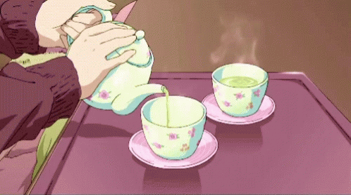 Anime girls drinking tea | Animoe