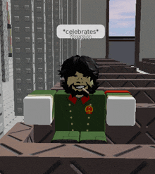 a cartoon character with a beard says " celebrates yosoto " in a speech bubble