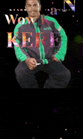 a starmaker indonesia wow kamu keren poster with a man in a green jacket