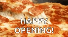 pizza pepperoni cheese happy opening yum