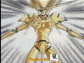 a robot with the words transform into true on the bottom right