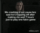 a man is making a funny face while playing a video game and making a funny face .