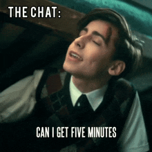 Aidan Relax Chat Aidan Gallagher Five Minutes GIF - Aidan Relax Chat Aidan Gallagher Five Minutes Five Hargreeves Chat GIFs