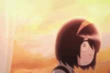 a cartoon of a girl with a big eye looking at something