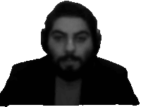 a man with a beard is wearing headphones and a jacket