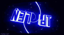 a blue background with the word nen lit written in white letters