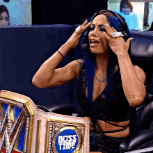Sasha Banks Smack Down Womens Champion GIF - Sasha Banks Smack Down Womens Champion Commentary GIFs