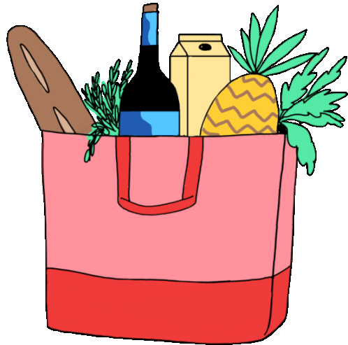 Bag Full Of Groceries Sticker - Milo And Dax Wine Pineapple Stickers