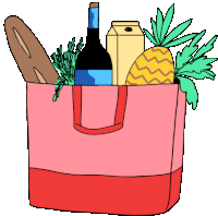 Bag Full Of Groceries Sticker - Milo And Dax Wine Pineapple Stickers