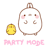 Party Mode Piu Piu Sticker - Party Mode Piu Piu Molang Stickers