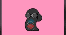 a cartoon drawing of a ghost wearing glasses