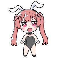 a drawing of a girl in a bunny outfit