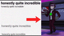 a poster that says honestly quite incredible next to a picture of a man in a suit