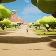 a cartoon illustration of a person running through a forest