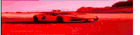 a blurred image of a red car driving down a road