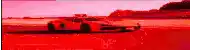 a blurred image of a red car driving down a road