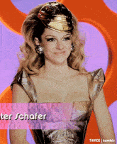 a picture of a woman with the name peter schafer at the bottom