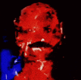 a painting of a man with a red face and mustache