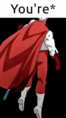 a cartoon of a superhero with the words you 're * on the bottom