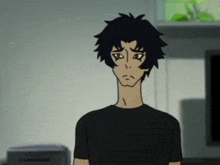 a cartoon drawing of a man with a sad look on his face