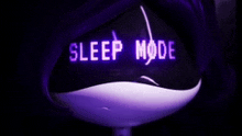 a purple object with the words sleep mode on it .