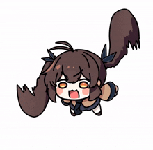 a cartoon drawing of a girl with wings and a surprised look on her face