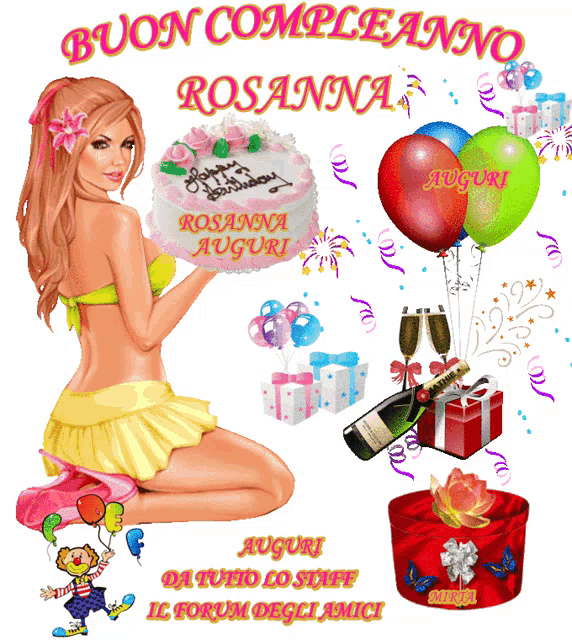 Rosanna Buon Compleanno Sticker - Rosanna Buon Compleanno Happy Birthday -  Discover & Share GIFs