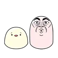 a cartoon of a potato and a man 's faces with the words `` woo-! ''