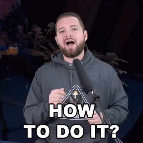 Gif with man in sweat shirt asking "Hot To Do It?