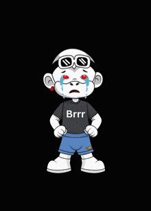 a cartoon character with a shirt that says brrr on it