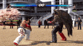 two fighters are fighting in a video game and one has a low anxiety score