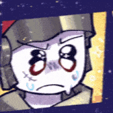 a drawing of a cartoon character with 88 on his eyes