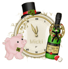 boldog%C3%BAj%C3%A9vet happy new year clock micki