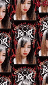 a collage of images of a woman with the letter b on the bottom right
