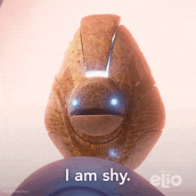 a cartoon character says i am shy