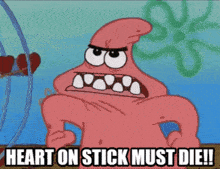 Patrick Star Spongebob GIF - Patrick Star Spongebob Heart On Stick Must Die GIFs
