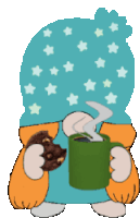 Animated Gnome Coffee Tea Sticker Sticker - Animated Gnome Coffee Tea Sticker Coffee Addict Stickers