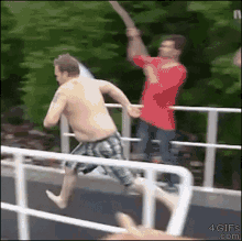 Pool Dive Running Bellyflop GIF