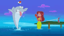 Zig And Sharko Dolphin GIF - Zig And Sharko Dolphin Hat GIFs