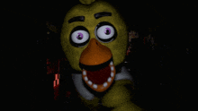 chica from five nights at freddy 's with purple eyes and a white shirt
