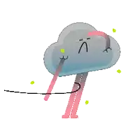 a cartoon drawing of a cloud with a face