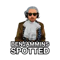 a benjamin spotted sticker with a man in a wig