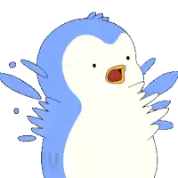 a cartoon of a penguin with the letter u on the bottom