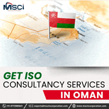 a map of oman with a flag on it