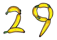 a bunch of bananas are arranged in the shape of the number 29